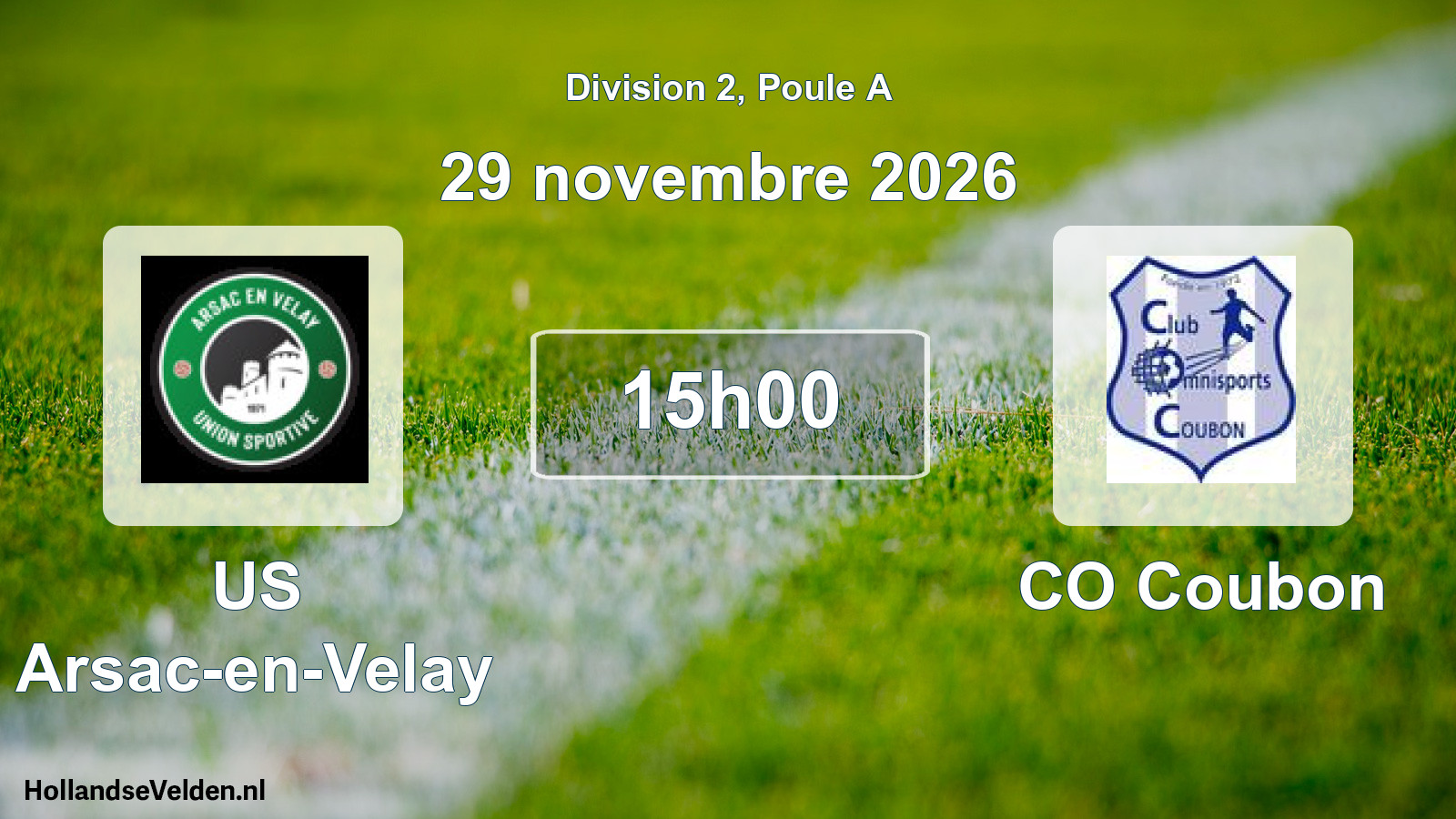 Scheduled Match: US Arsac-en-Velay - CO Coubon (29 November 2026)
