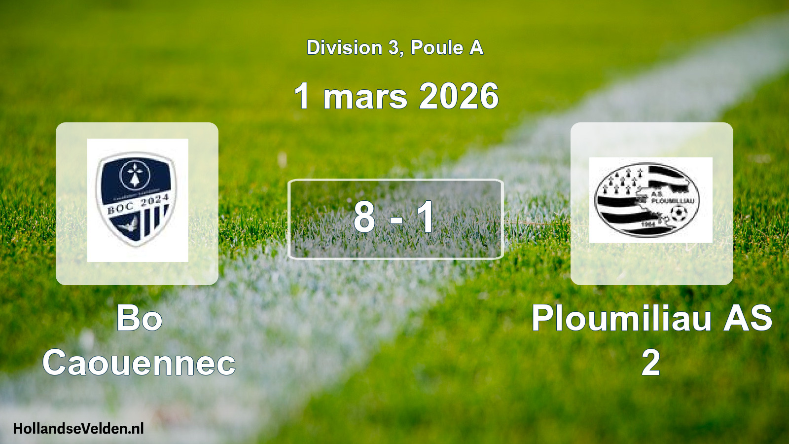 Gespeelde wedstrijd: Bo Caouennec - Ploumiliau AS 2 8 - 1 (1 maart 2026)