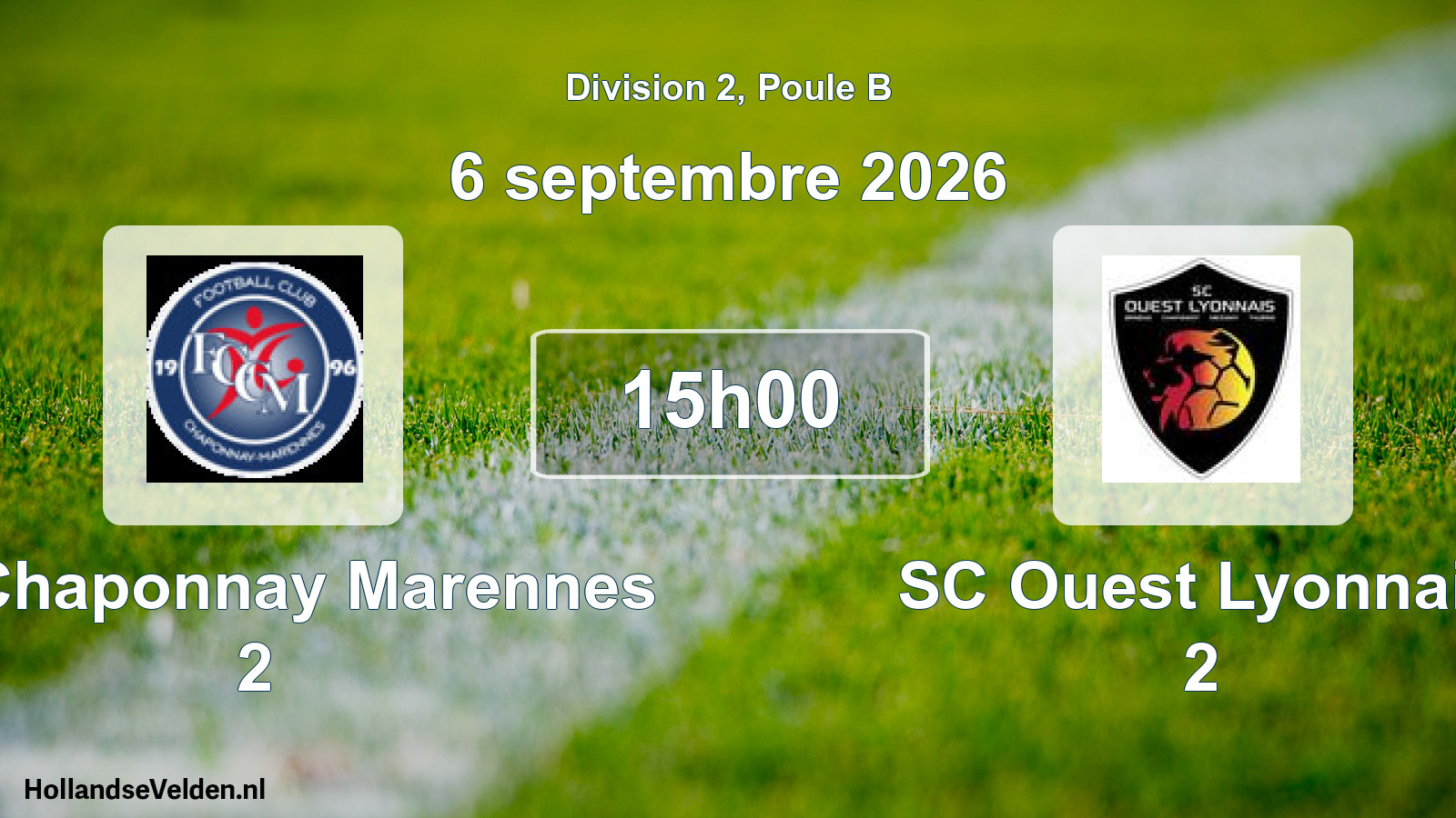 Scheduled Match: FC Chaponnay Marennes 2 - SC Ouest Lyonnais 2 (6 September 2026)
