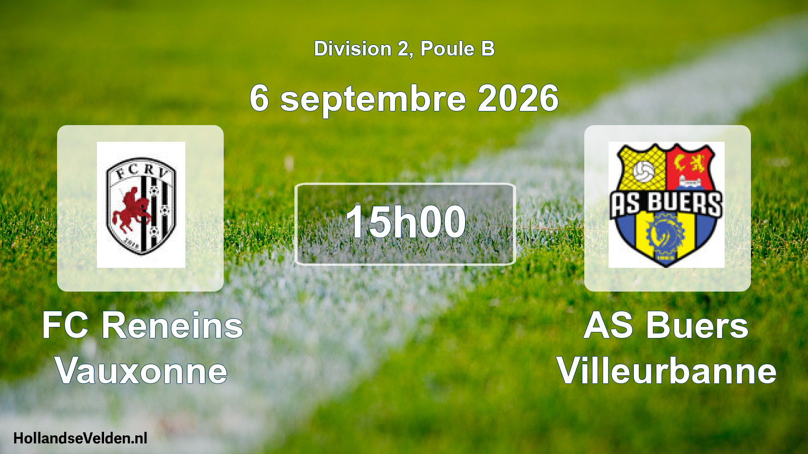 Match programmé: FC Reneins Vauxonne - AS Buers Villeurbanne (6 septembre 2026)