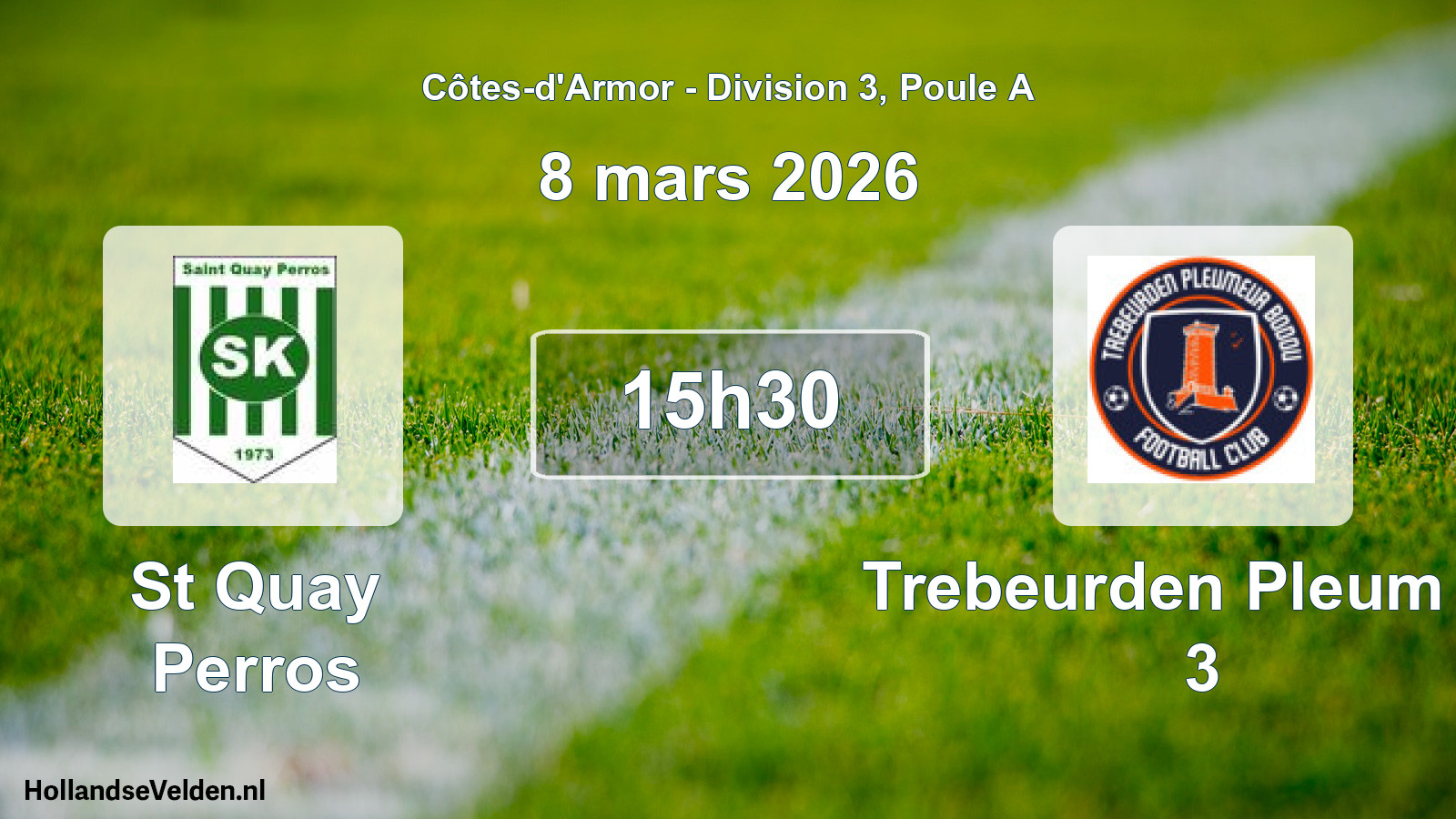 Geplande wedstrijd: St Quay Perros - Trebeurden Pleum Fc 3 (8 mars 2026)