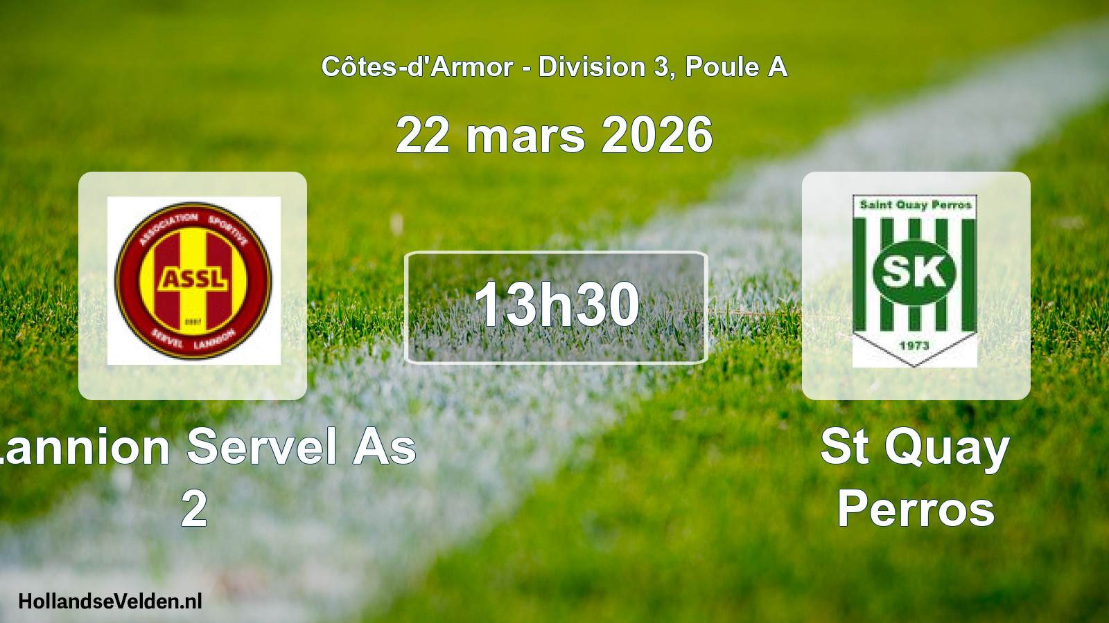 Geplande wedstrijd: Lannion Servel As 2 - St Quay Perros (22 maart 2026)