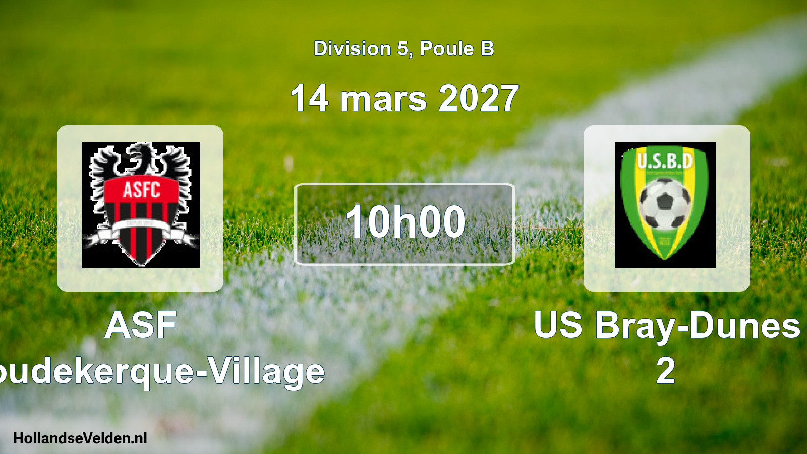 Match programmé: ASF Coudekerque-Village - US Bray-Dunes 2 (14 mars 2027)