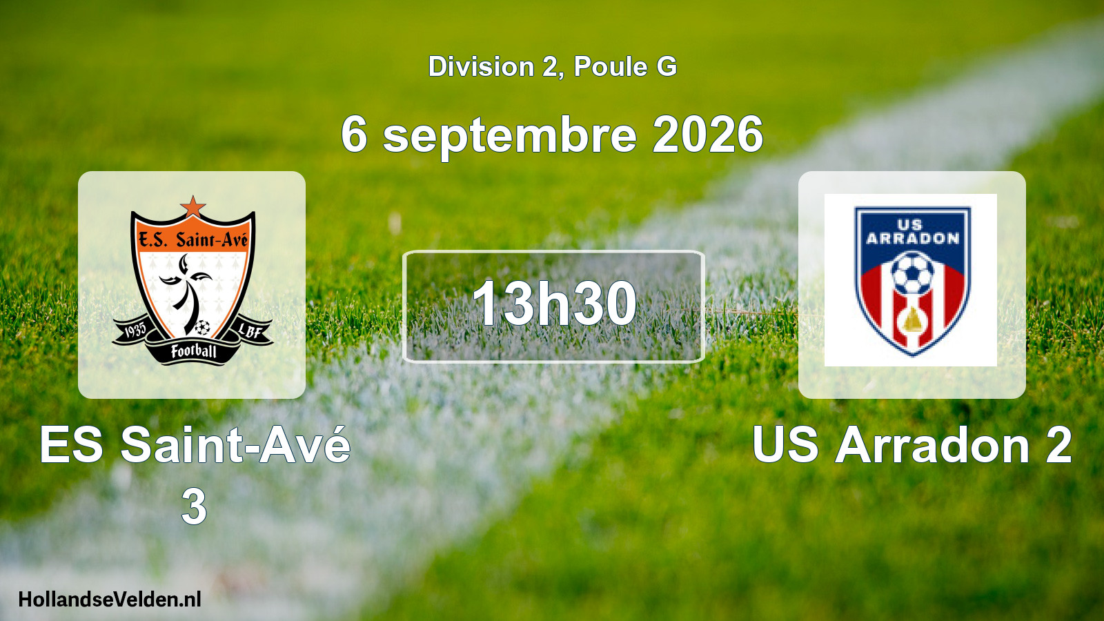 Match programmé: ES Saint-Avé 3 - US Arradon 2 (6 septembre 2026)