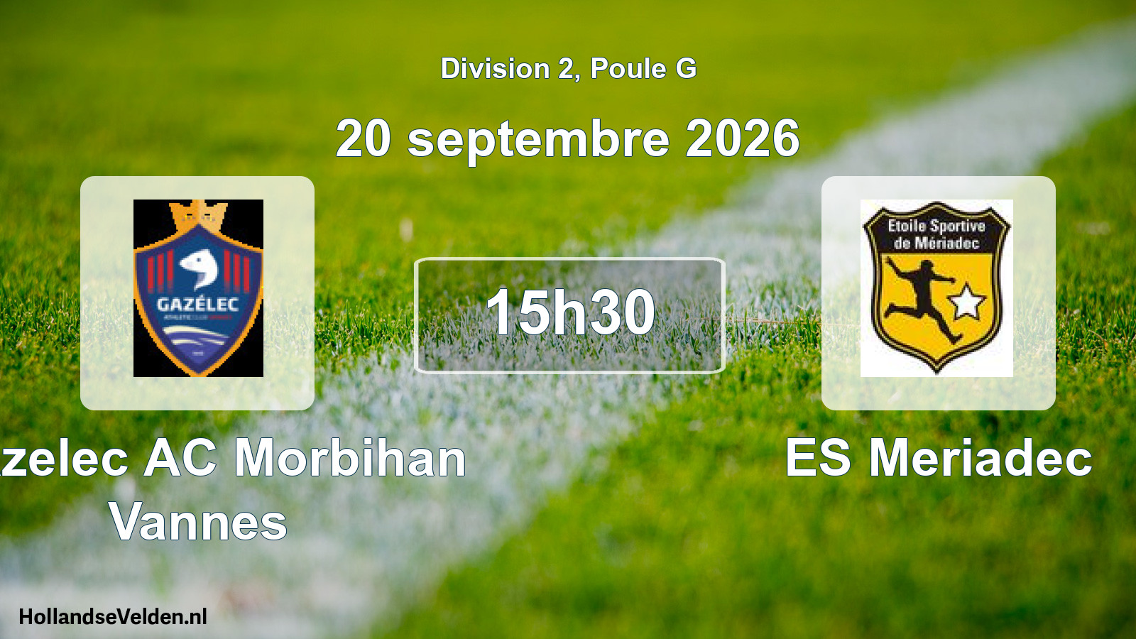 Match programmé: Gazelec AC Morbihan Vannes - ES Meriadec (20 septembre 2026)