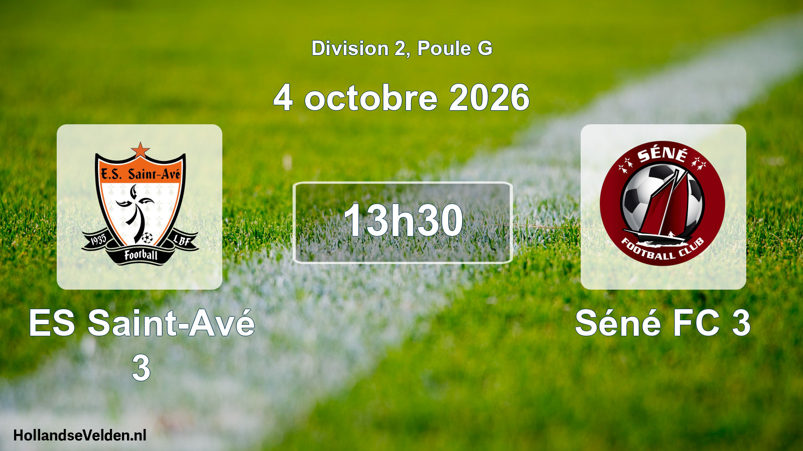 Match programmé: ES Saint-Avé 3 - Séné FC 3 (4 octobre 2026)