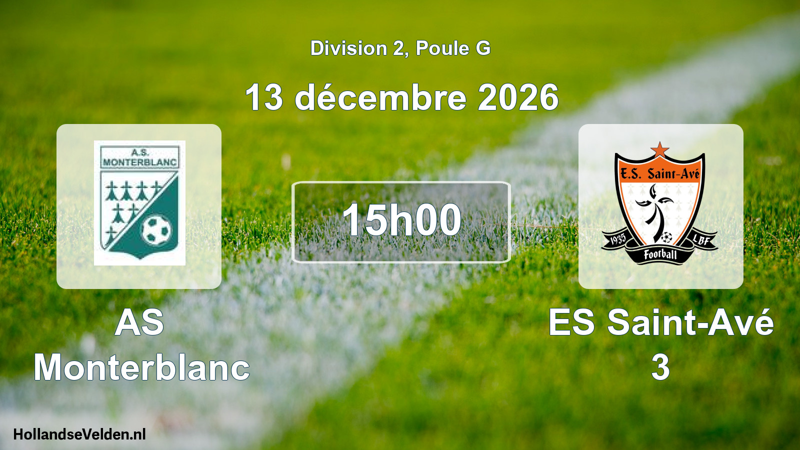 Match programmé: AS Monterblanc - ES Saint-Avé 3 (13 décembre 2026)