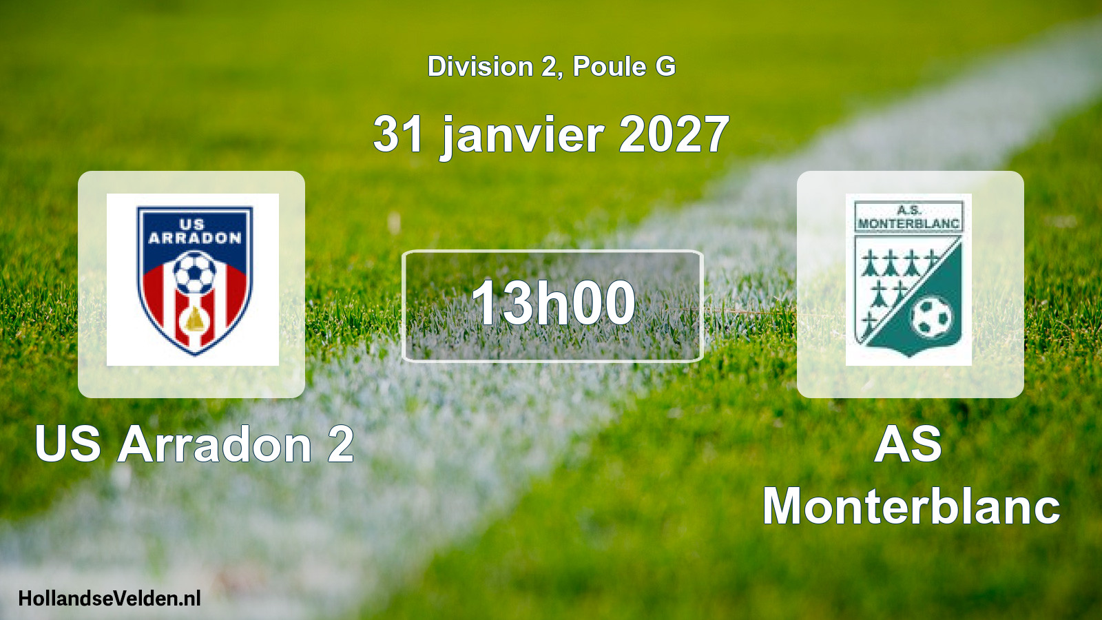 Match programmé: US Arradon 2 - AS Monterblanc (31 janvier 2027)