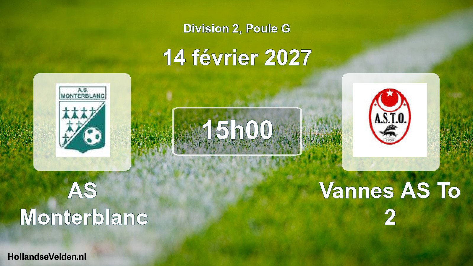Match programmé: AS Monterblanc - Vannes AS To 2 (14 février 2027)
