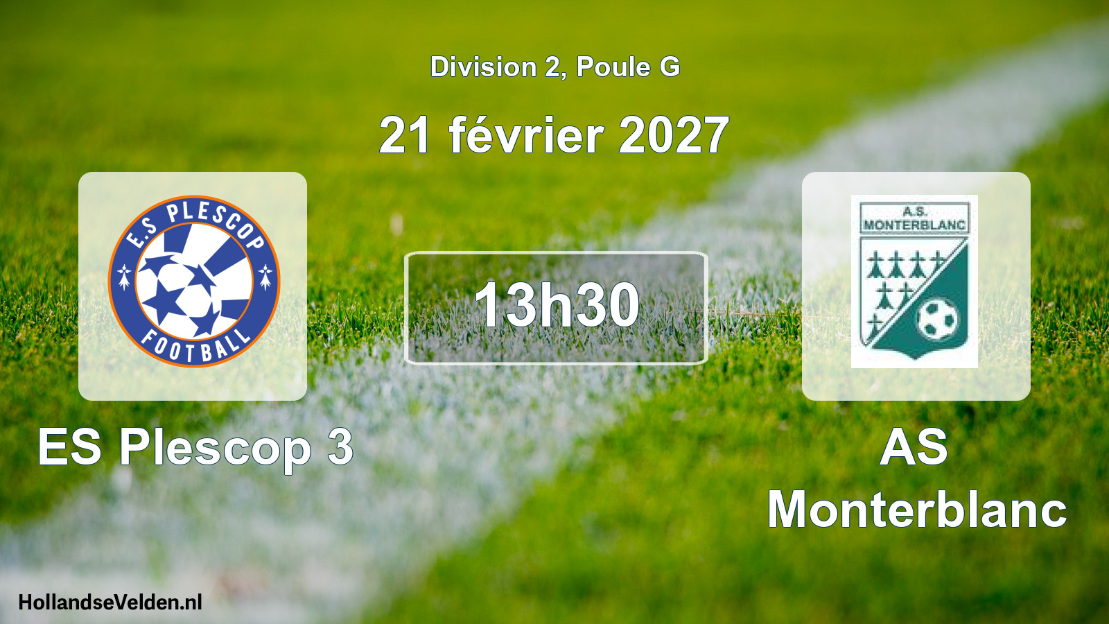 Match programmé: ES Plescop 3 - AS Monterblanc (21 février 2027)