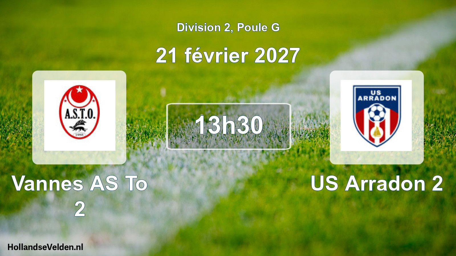 Match programmé: Vannes AS To 2 - US Arradon 2 (21 février 2027)