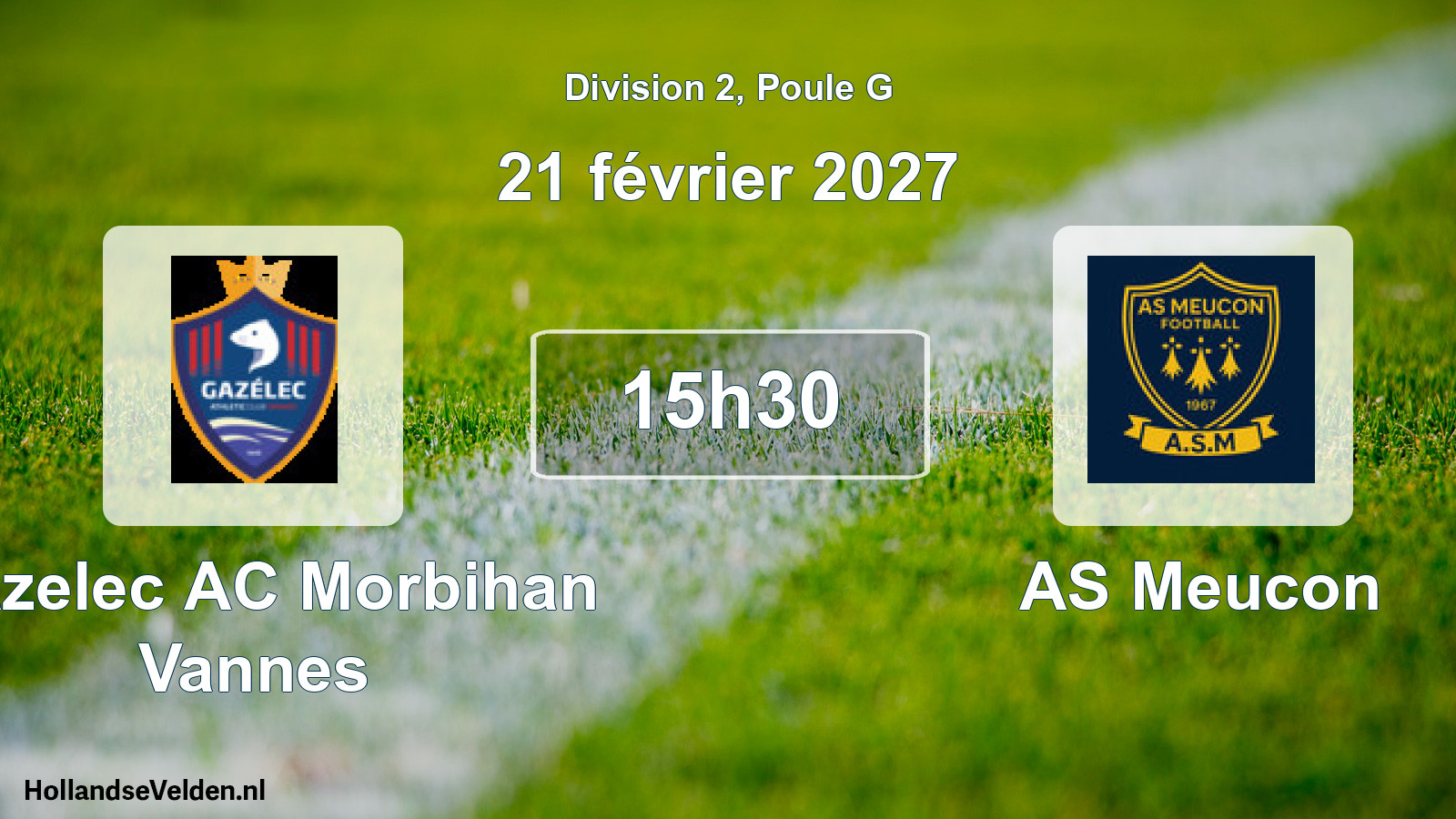 Match programmé: Gazelec AC Morbihan Vannes - AS Meucon (21 février 2027)