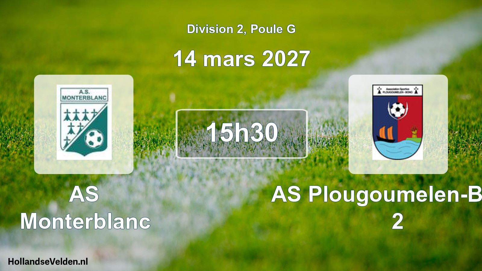 Match programmé: AS Monterblanc - AS Plougoumelen-Bono 2 (14 mars 2027)