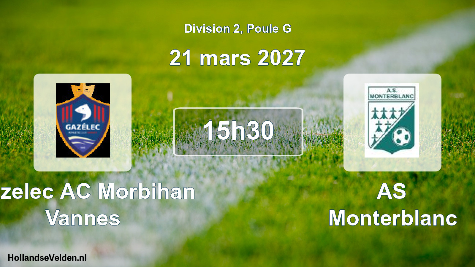 Match programmé: Gazelec AC Morbihan Vannes - AS Monterblanc (21 mars 2027)