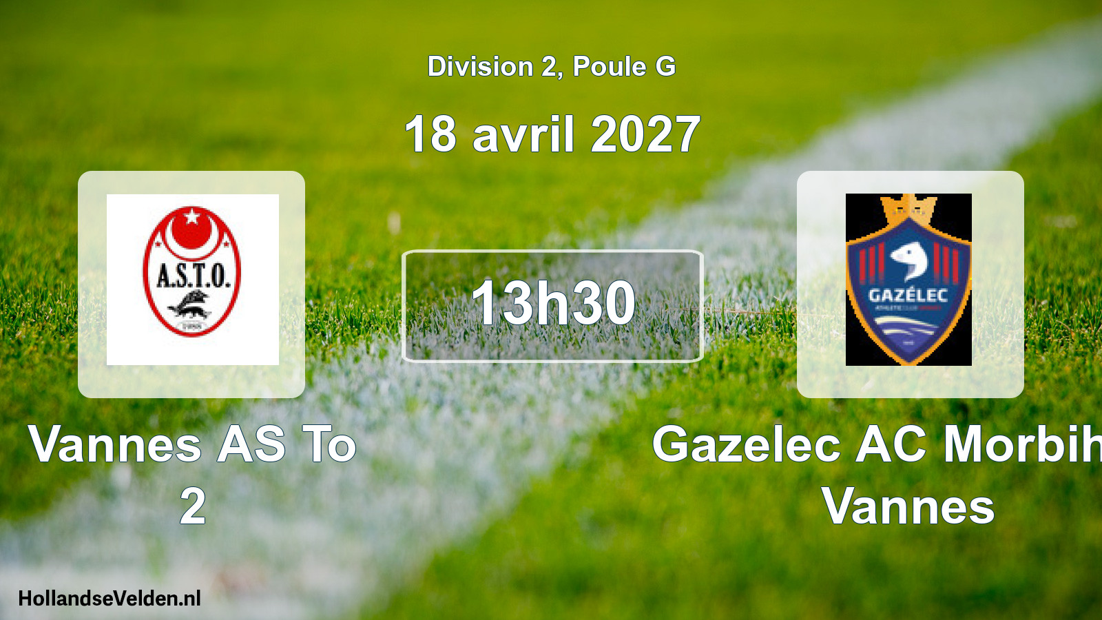 Match programmé: Vannes AS To 2 - Gazelec AC Morbihan Vannes (18 avril 2027)