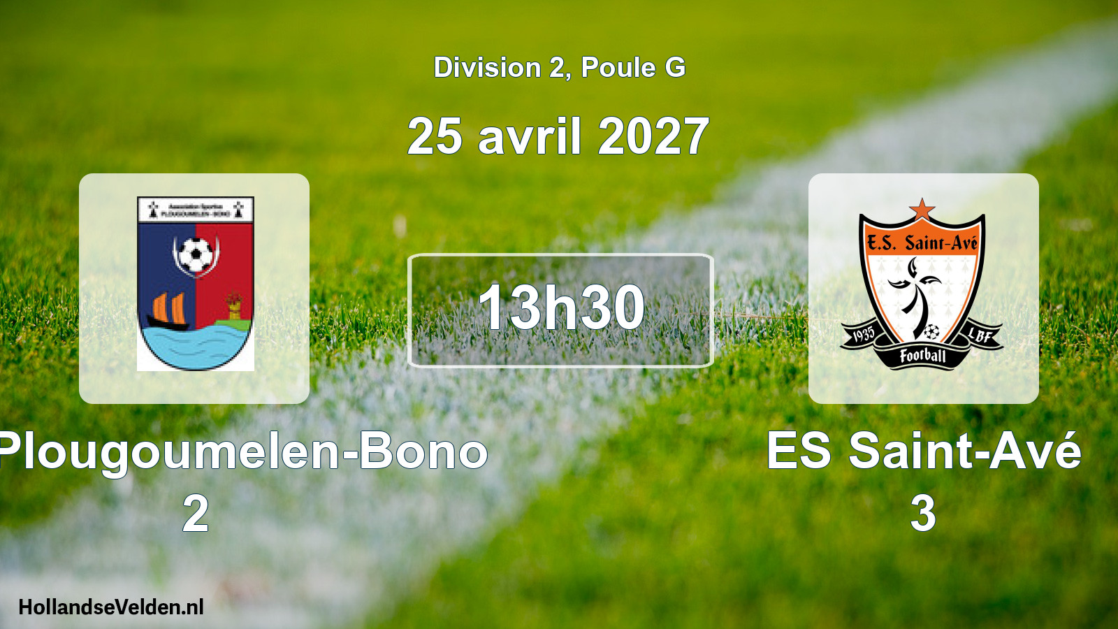 Match programmé: AS Plougoumelen-Bono 2 - ES Saint-Avé 3 (25 avril 2027)