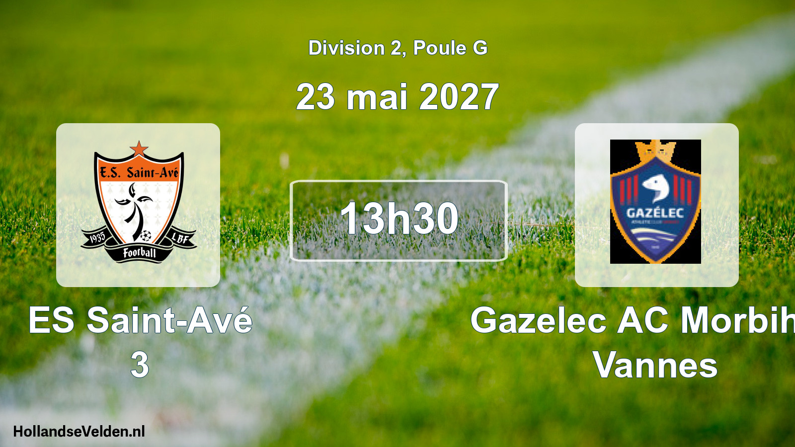 Match programmé: ES Saint-Avé 3 - Gazelec AC Morbihan Vannes (23 mai 2027)