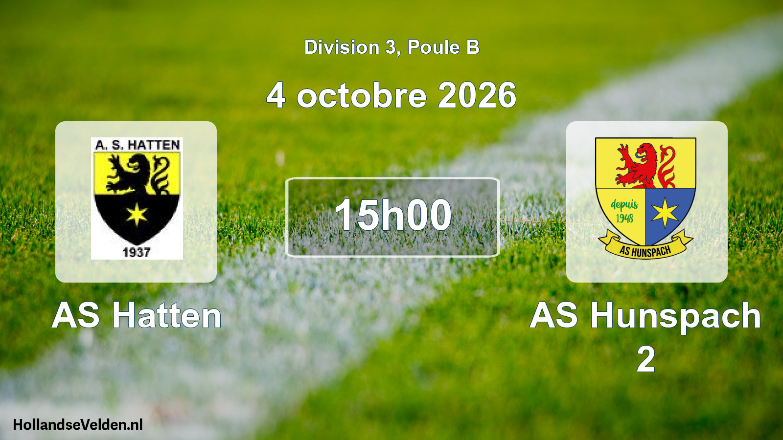 Match programmé: AS Hatten - AS Hunspach 2 (4 octobre 2026)