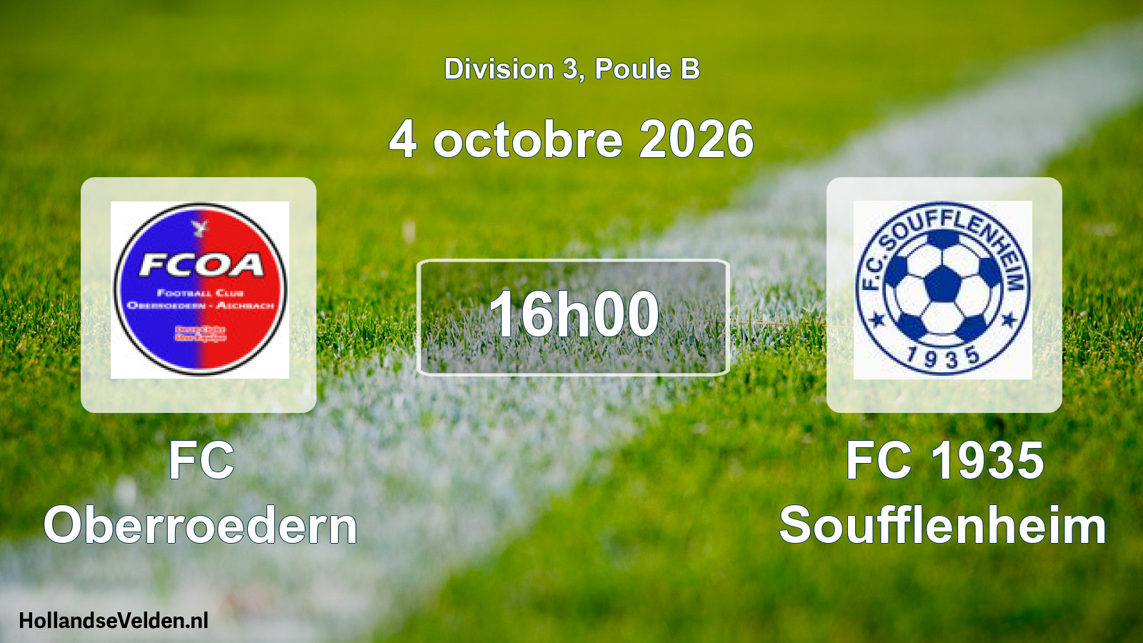 Match programmé: FC Oberroedern - FC 1935 Soufflenheim (4 octobre 2026)