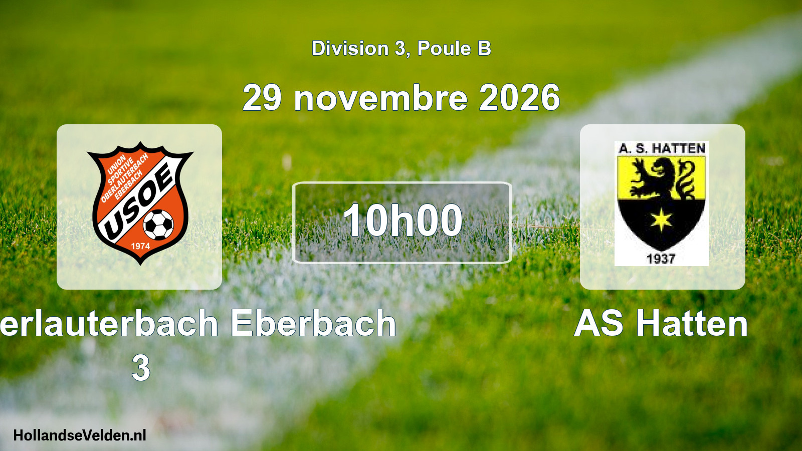 Match programmé: US Oberlauterbach Eberbach 3 - AS Hatten (29 novembre 2026)