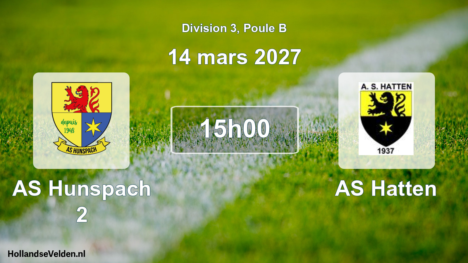 Match programmé: AS Hunspach 2 - AS Hatten (14 mars 2027)