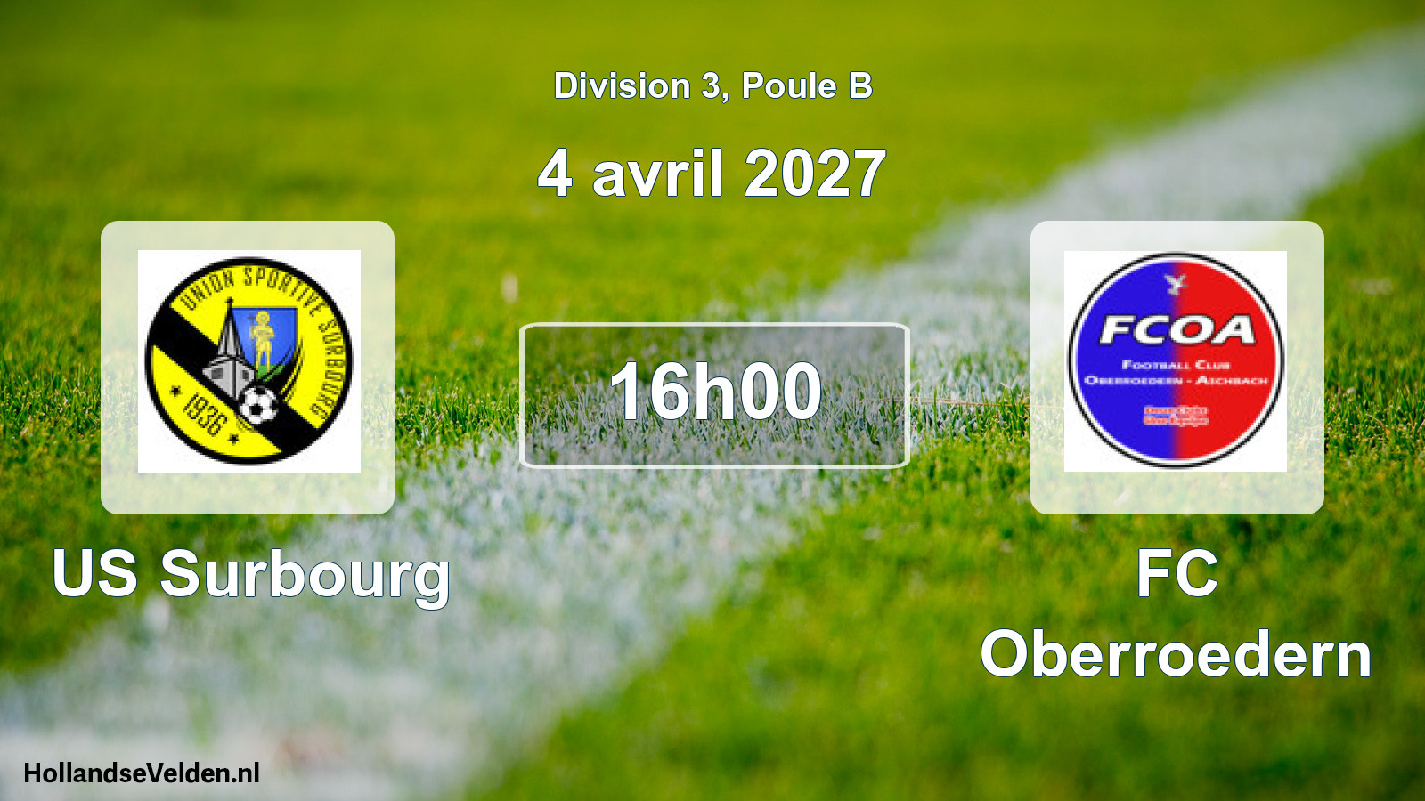 Scheduled Match: US Surbourg - FC Oberroedern (4 April 2027)