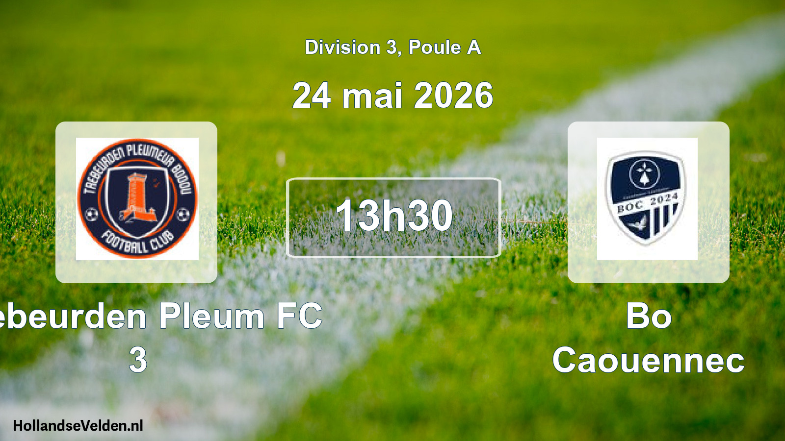 Match programmé: Trebeurden Pleum FC 3 - Bo Caouennec (24 mai 2026)