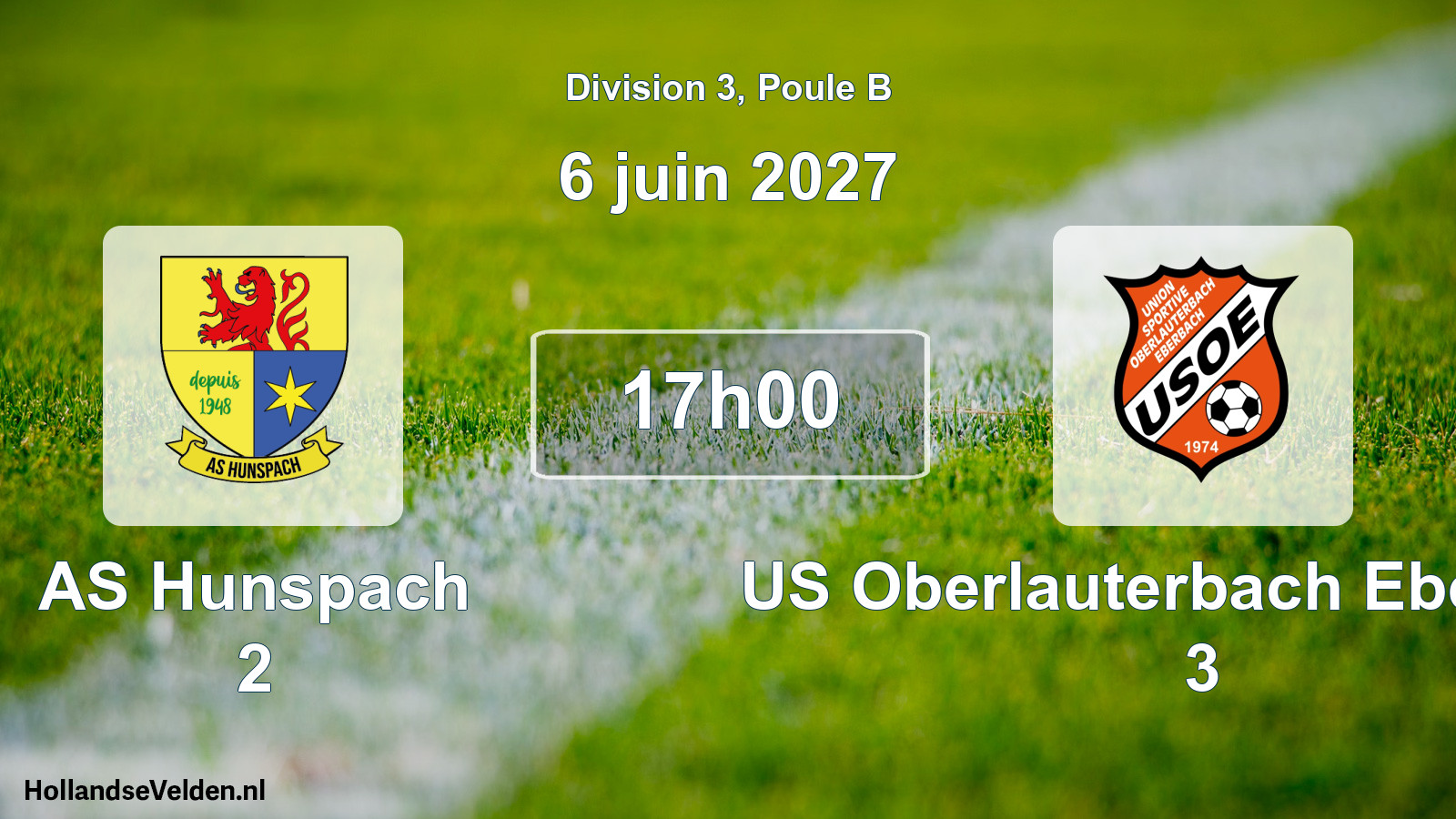 Match programmé: AS Hunspach 2 - US Oberlauterbach Eberbach 3 (6 juin 2027)