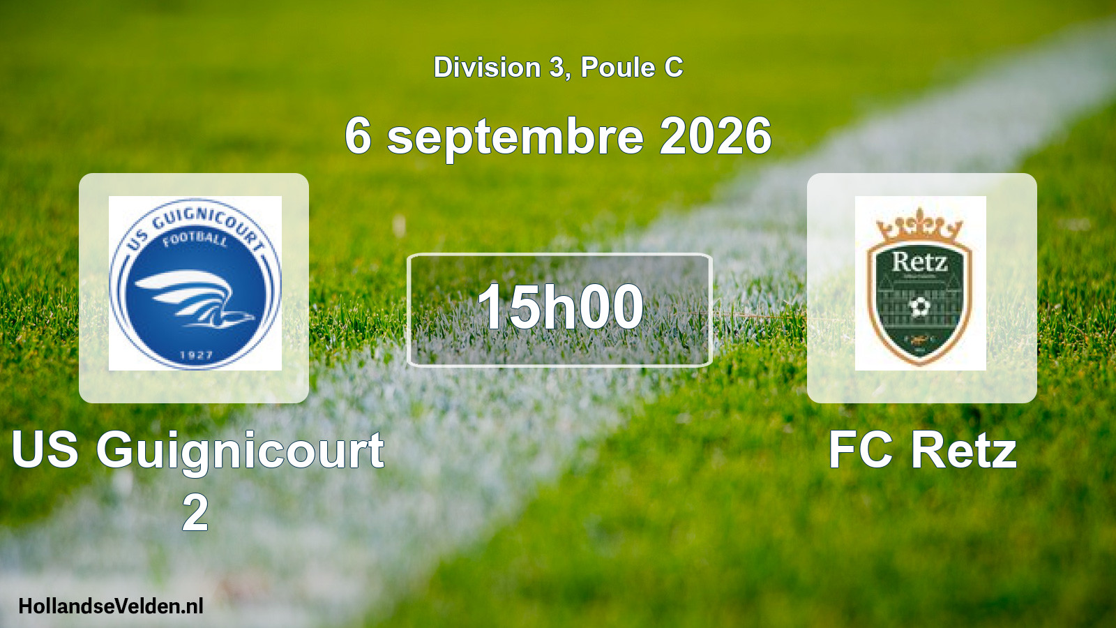 Match programmé: US Guignicourt 2 - FC Retz (6 septembre 2026)