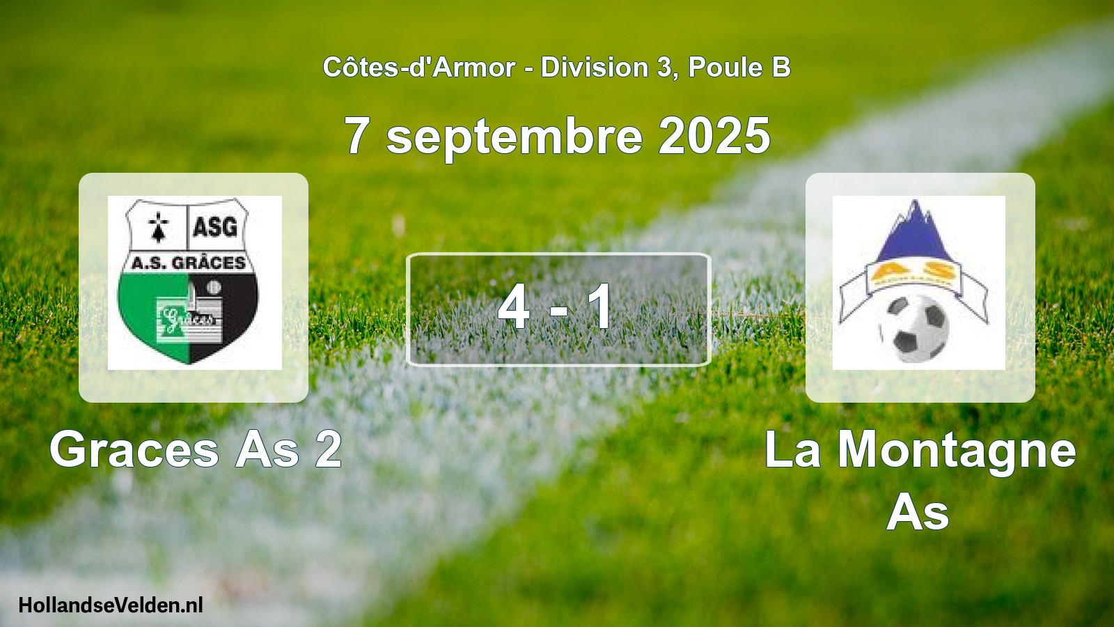 Gespeelde wedstrijd: Graces As 2 - La Montagne As 4 - 1 (7 septembre 2025)