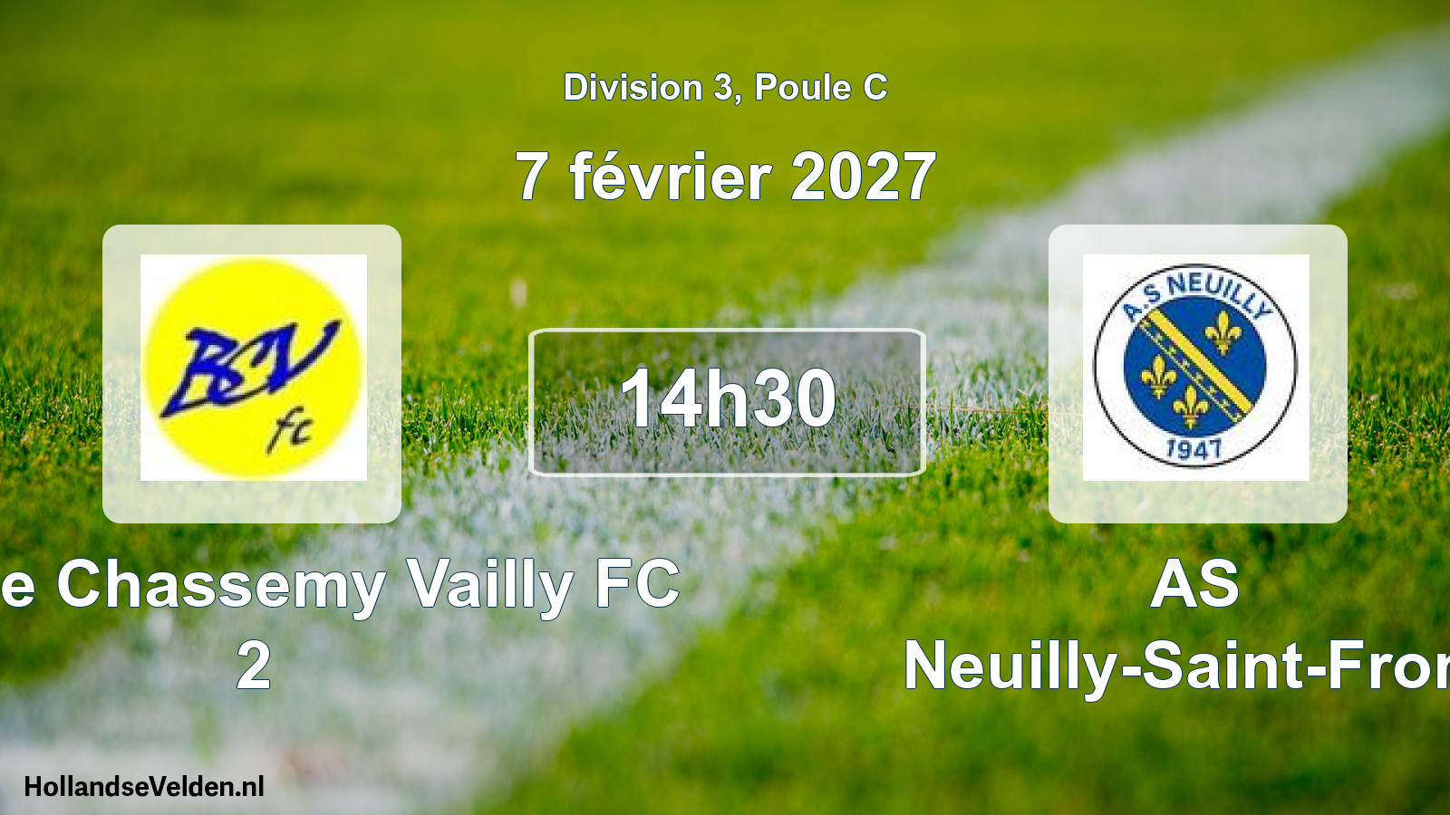 Scheduled Match: Braine Chassemy Vailly FC 2 - AS Neuilly-Saint-Front (7 February 2027)