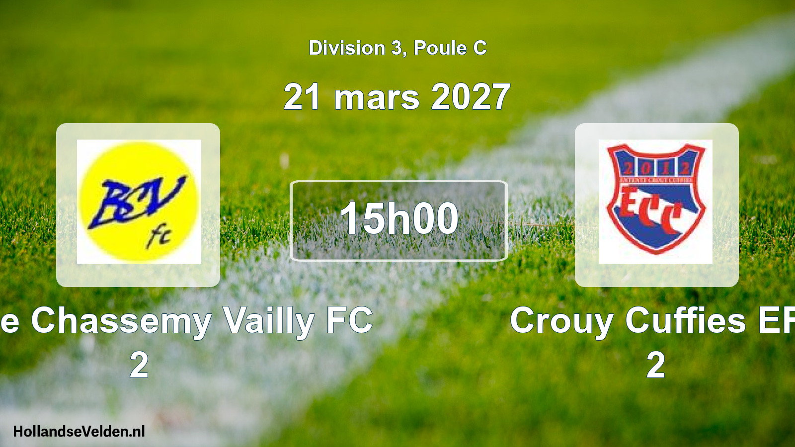 Match programmé: Braine Chassemy Vailly FC 2 - Crouy Cuffies EF 2 (21 mars 2027)