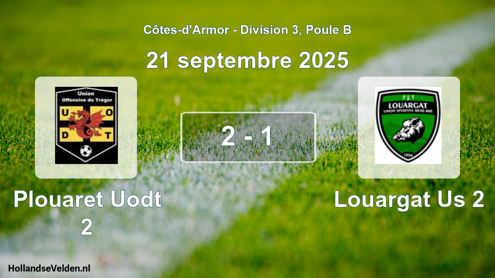 Gespeelde wedstrijd: Plouaret Uodt 2 - Louargat Us 2 2 - 1 (21 september 2025)