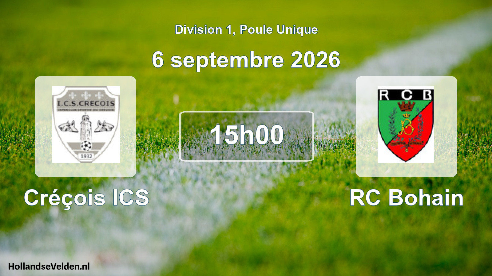 Scheduled Match: Créçois ICS - RC Bohain (6 September 2026)