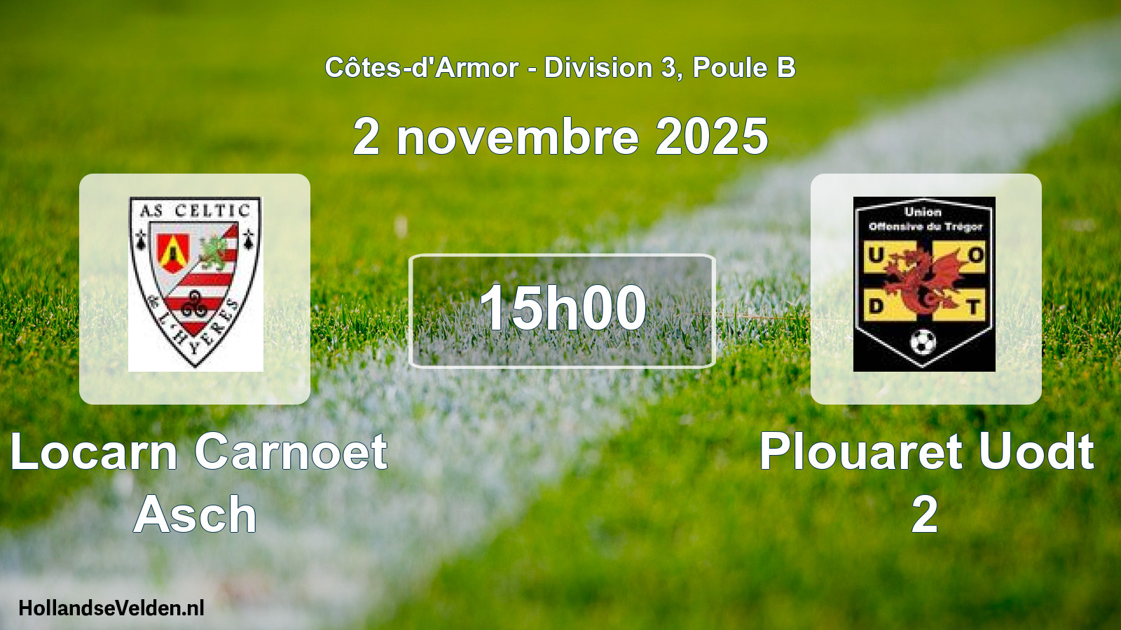 Geplande wedstrijd: Locarn Carnoet Asch - Plouaret Uodt 2 (2 novembre 2025)