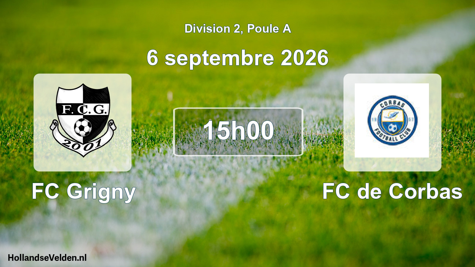 Scheduled Match: FC Grigny - FC de Corbas (6 September 2026)