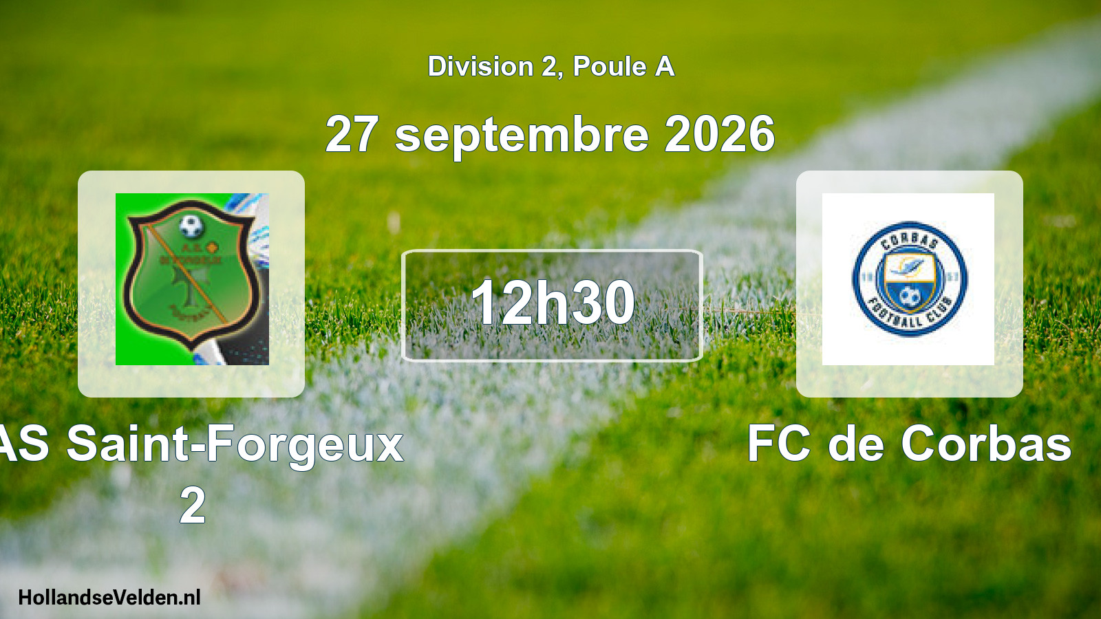 Match programmé: AS Saint-Forgeux 2 - FC de Corbas (27 septembre 2026)