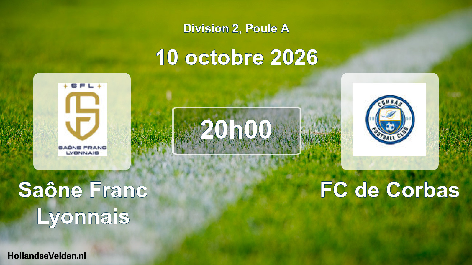 Match programmé: Saône Franc Lyonnais - FC de Corbas (10 octobre 2026)