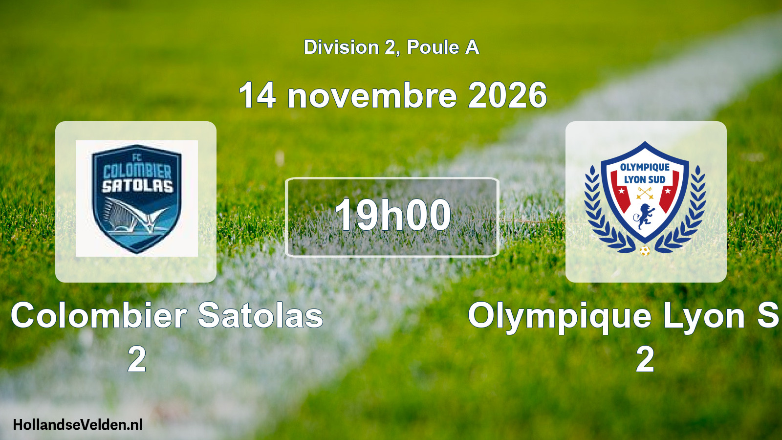 Match programmé: FC Colombier Satolas 2 - Olympique Lyon Sud 2 (14 novembre 2026)
