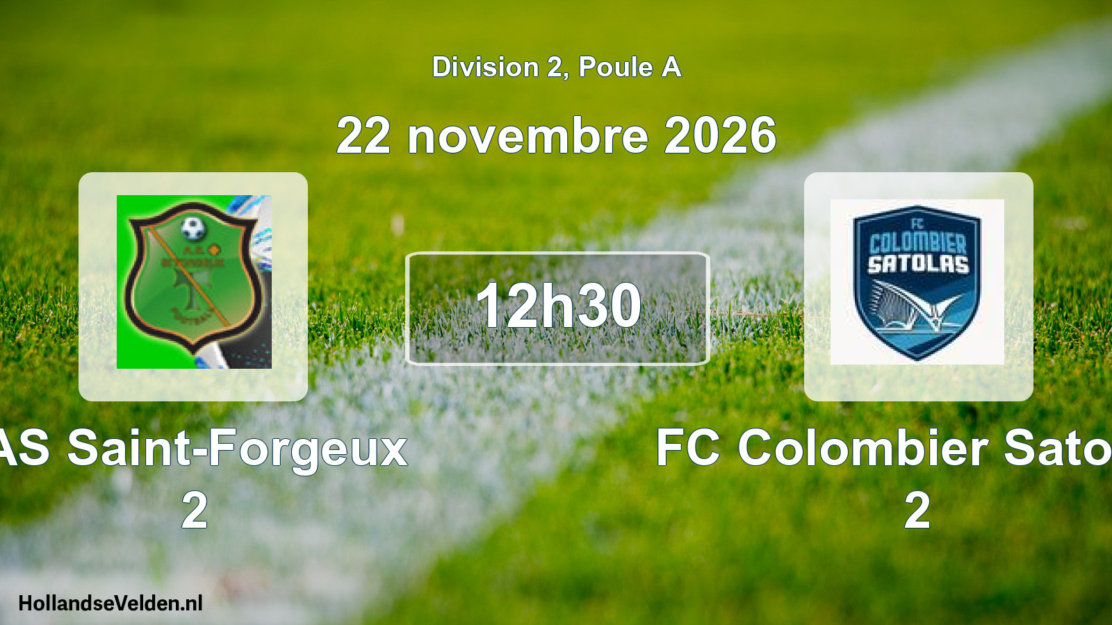 Match programmé: AS Saint-Forgeux 2 - FC Colombier Satolas 2 (22 novembre 2026)