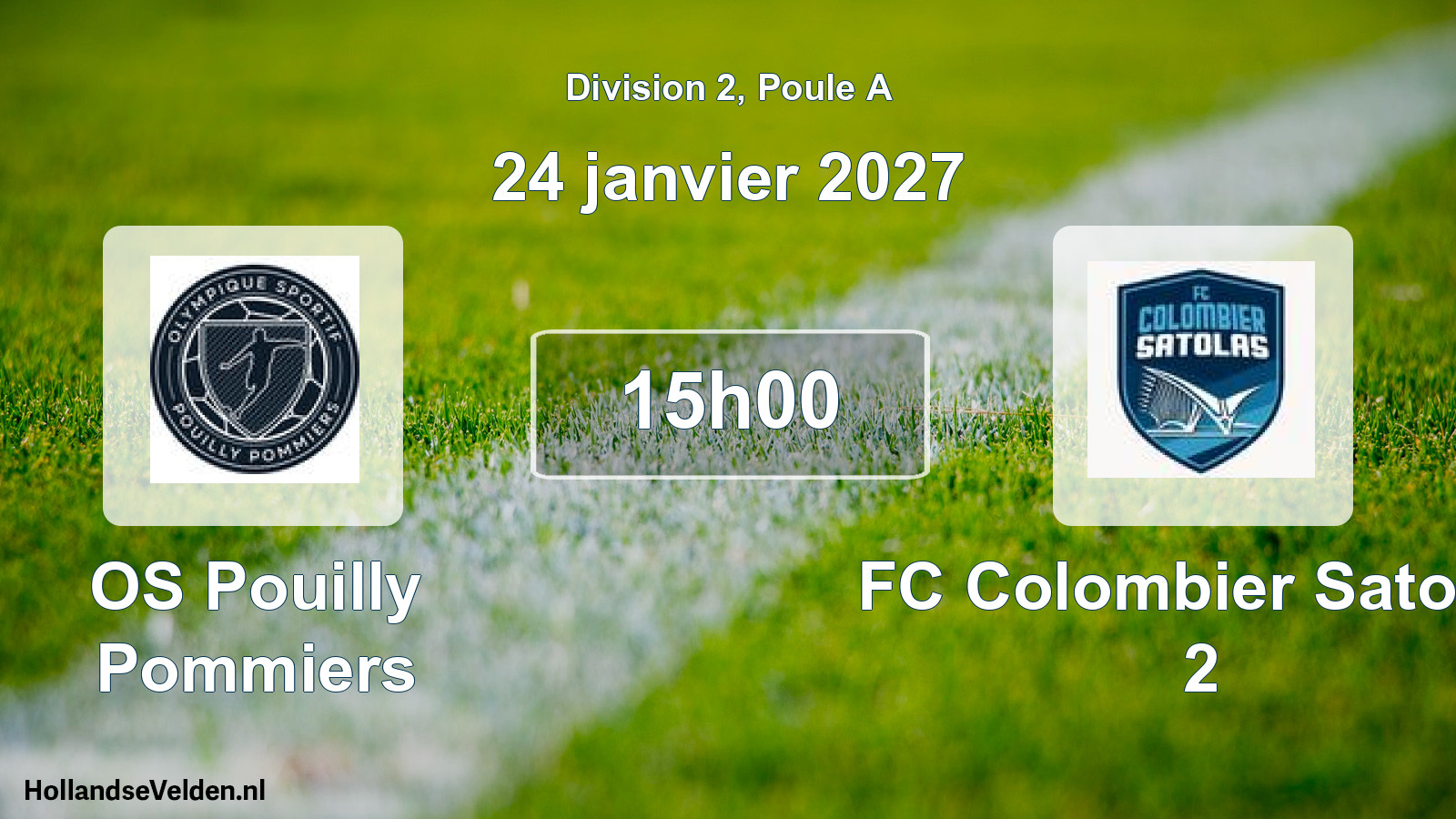Match programmé: OS Pouilly Pommiers - FC Colombier Satolas 2 (24 janvier 2027)