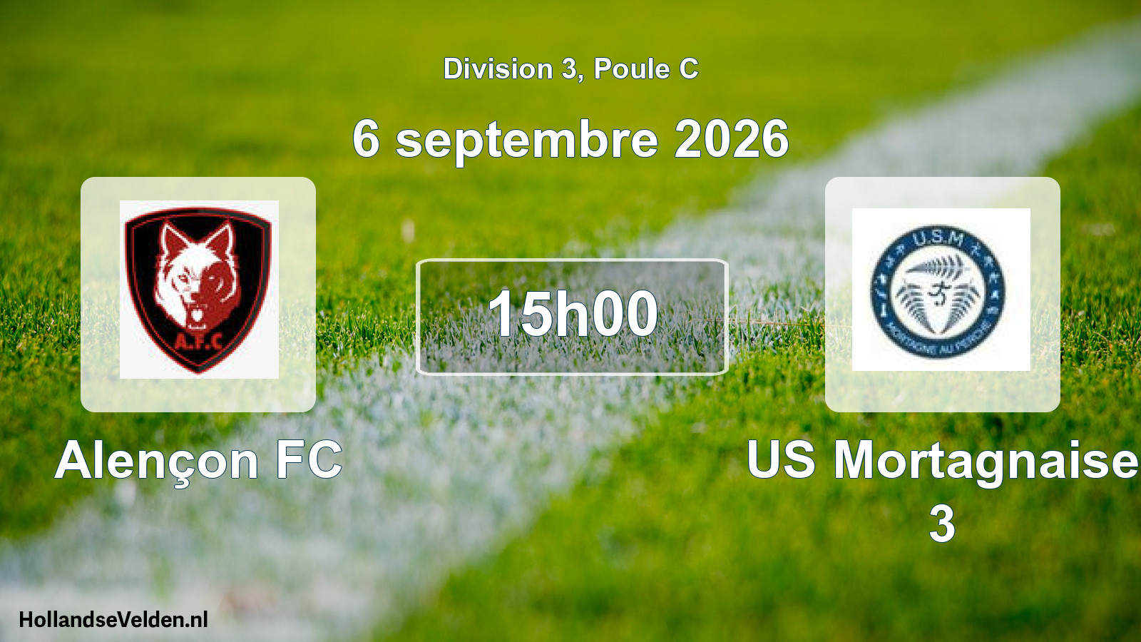 Match programmé: Alençon FC - US Mortagnaise 3 (6 septembre 2026)