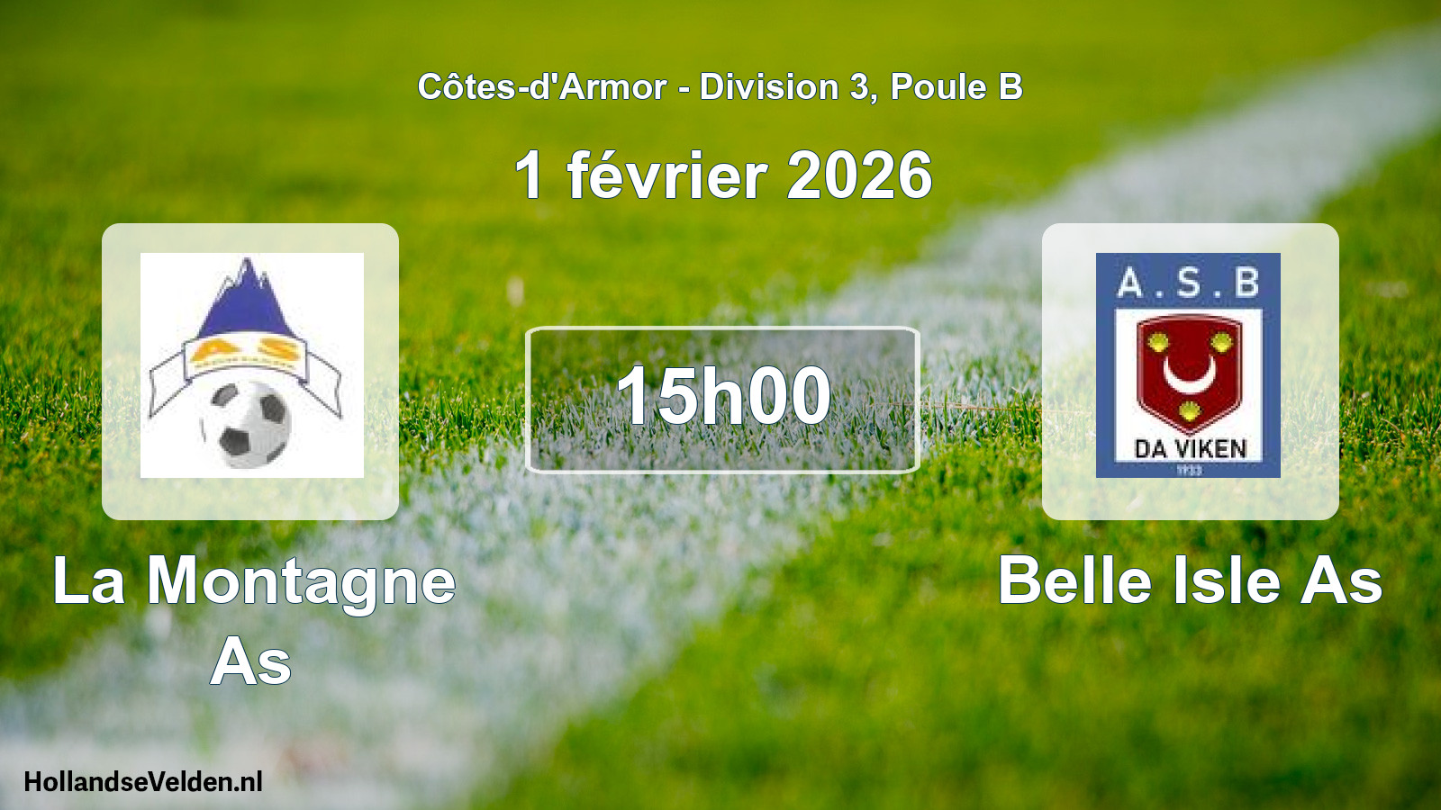 Geplande wedstrijd: La Montagne As - Belle Isle As (1 février 2026)