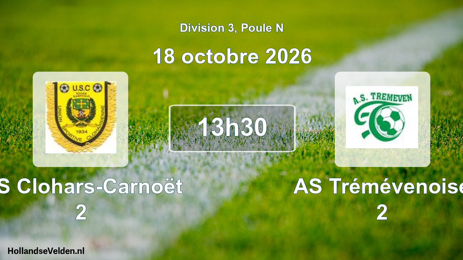 Match programmé: US Clohars-Carnoët 2 - AS Trémévenoise 2 (18 octobre 2026)