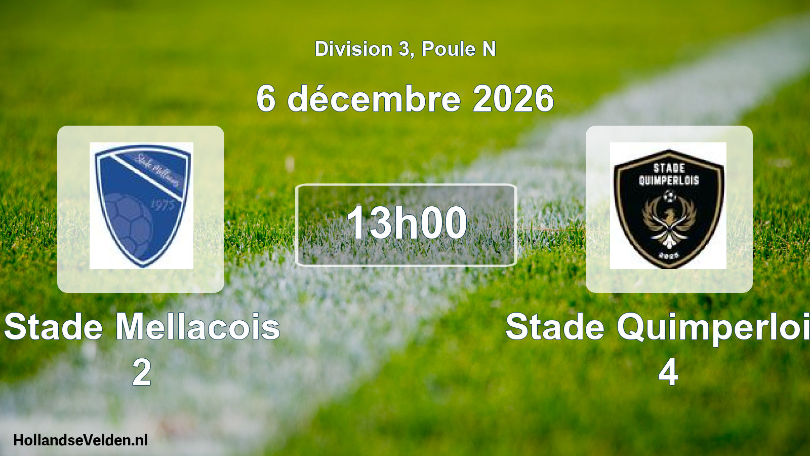 Scheduled Match: Stade Mellacois 2 - Stade Quimperlois 4 (6 December 2026)