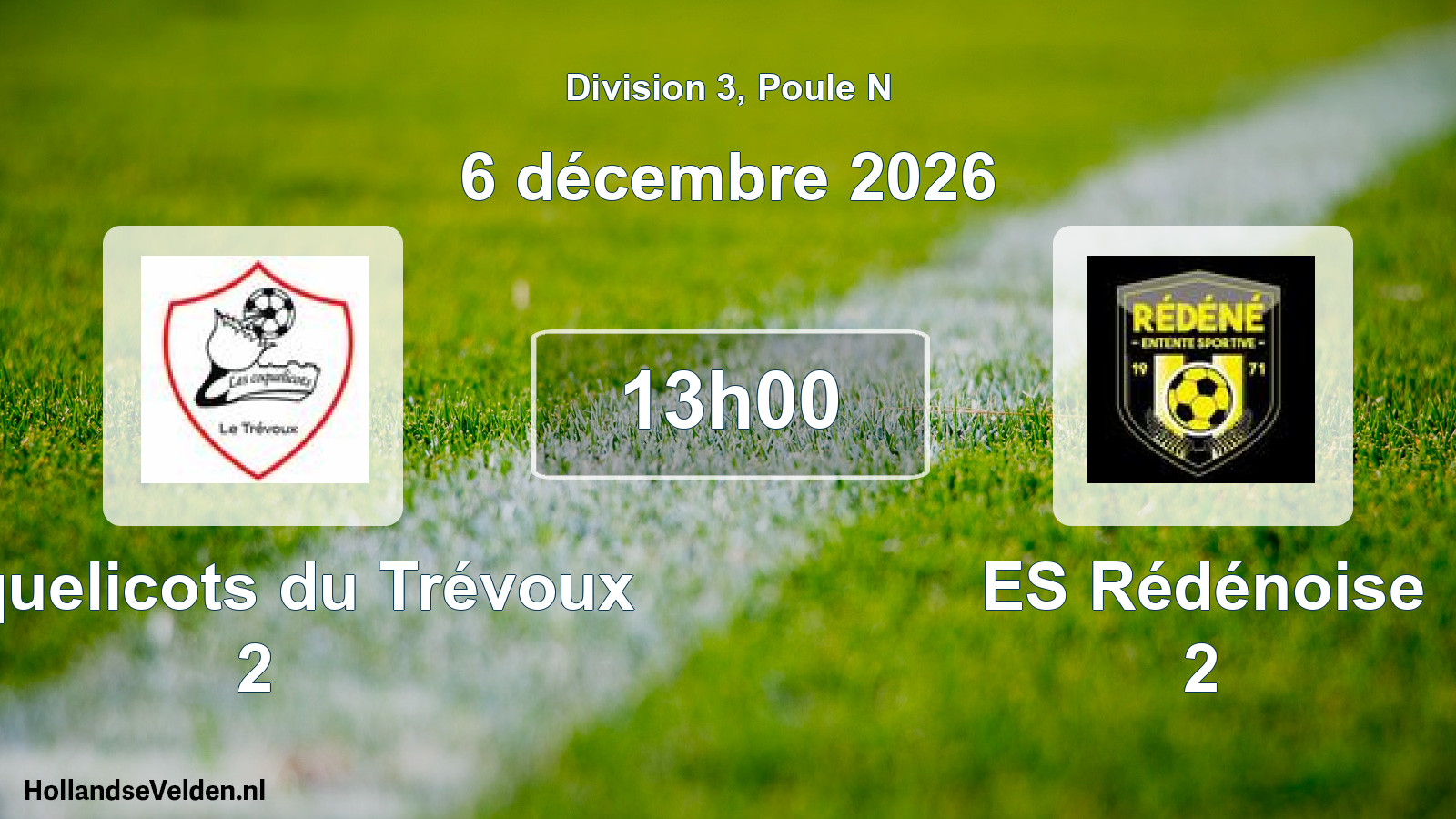 Scheduled Match: Coquelicots du Trévoux 2 - ES Rédénoise 2 (6 December 2026)