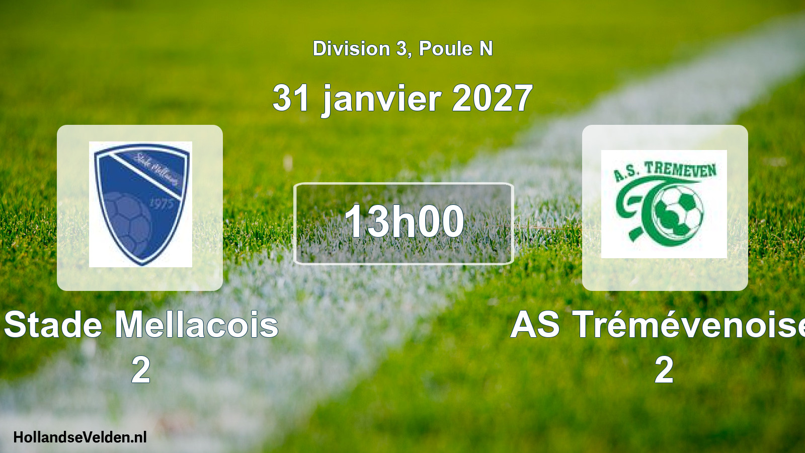 Geplande wedstrijd: Stade Mellacois 2 - AS Trémévenoise 2 (31 januari 2027)