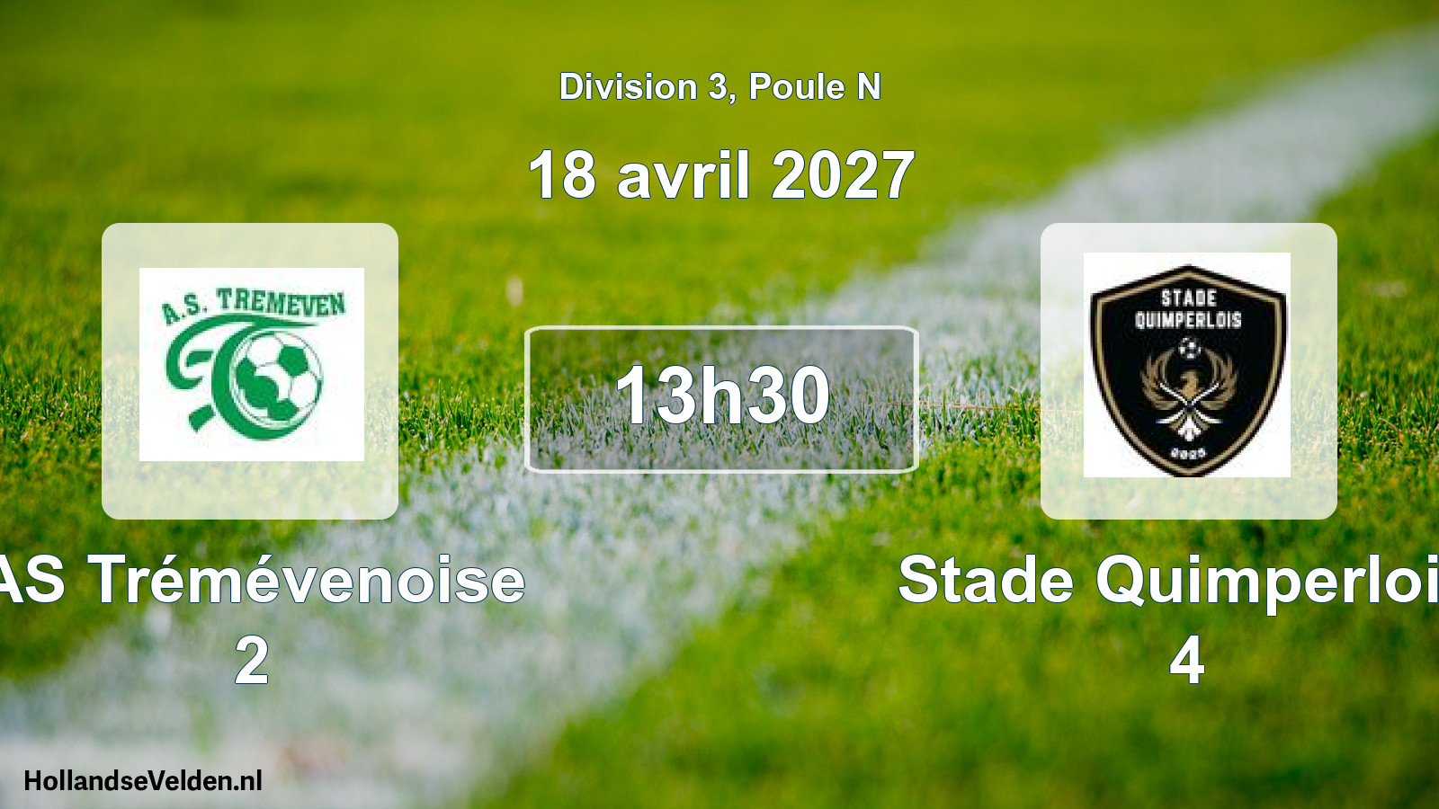 Geplande wedstrijd: AS Trémévenoise 2 - Stade Quimperlois 4 (18 april 2027)