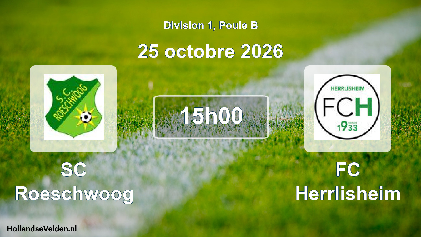 Match programmé: SC Roeschwoog - FC Herrlisheim (25 octobre 2026)
