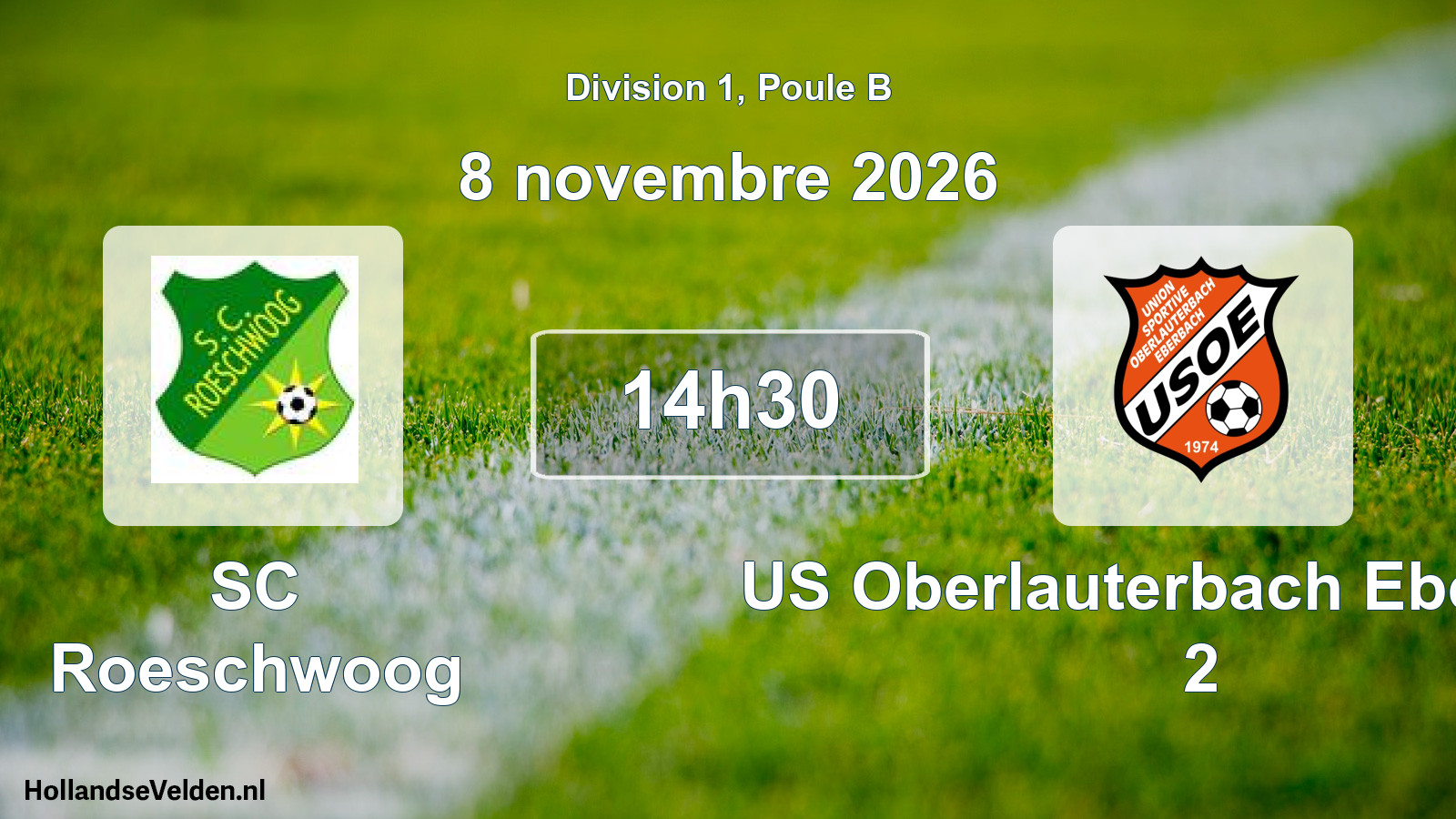 Geplande wedstrijd: SC Roeschwoog - US Oberlauterbach Eberbach 2 (8 november 2026)